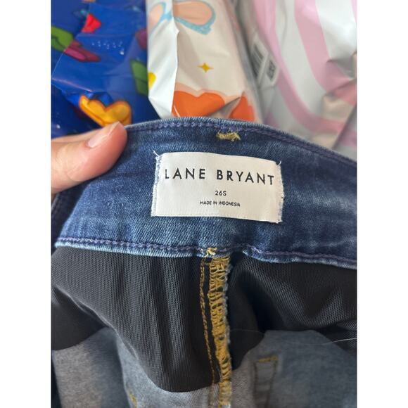 Lane Bryant Jeans 26 SHORT High Rise Flare Tighter Tummy Blue Denim - Picture 12 of 13